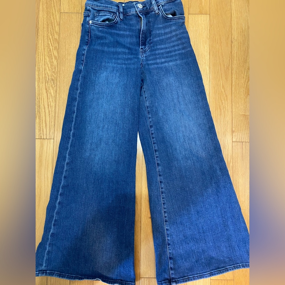 Frame Denim Wide Leg Jeans in Dark Blue Wash